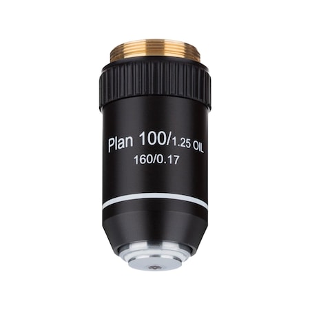 Amscope 100X Plan Achromatic Microscope Objective Lens with Black Finish PA100X-B